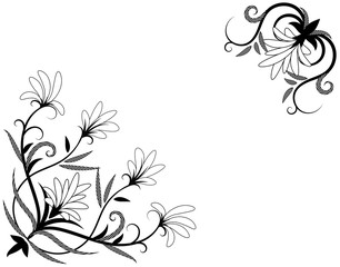 Floral decorative element for corner design