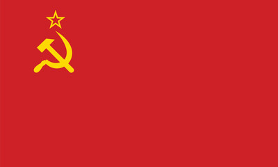 Vector of Soviet Union flag. - obrazy, fototapety, plakaty