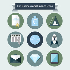 Flat business and finance icons 2