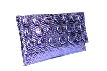 Purple clutch on a white background