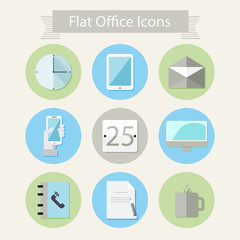 Flat office icons 1