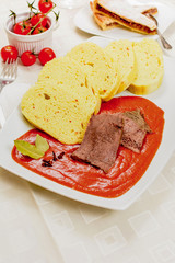 Czech tomato sauce with dumplings
