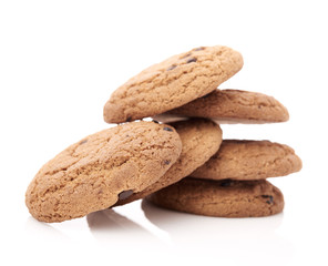 Fototapeta na wymiar oat cookies on white background