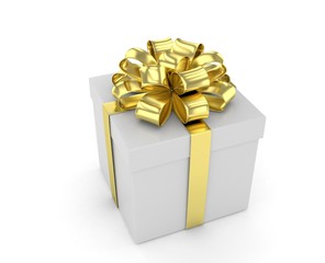 gift box with bows isolated on white