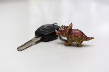 Car key pendant dinosaur Triceratops