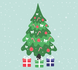 fir-tree and presents