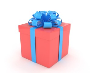 gift box with bows isolated on white