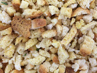 Close view of dry stuffing mix