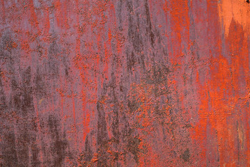 surface of rusty iron with remnants of old paint texture background