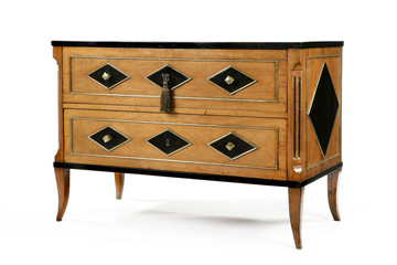 Old original vintage wooden chest dresser