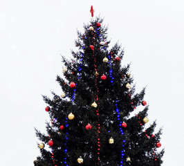 Новогодняя ёлка с огоньками от гирлянды   © domnichvlad