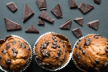 chocolate muffin and chocolate