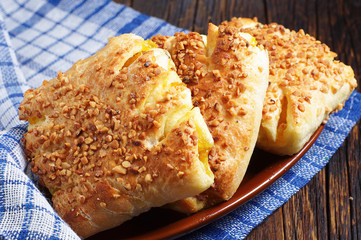 Fresh buns with nuts