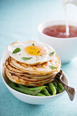 Savory cheese pancakes with egg