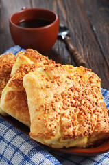 Buns with nuts and coffee