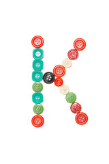 letter K made of colors buttons
