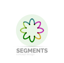 Abstract geometric linear hipster floral icon, frame design, flat style