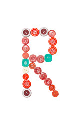 letter R made of colors buttons