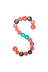 letter S made of colors buttons