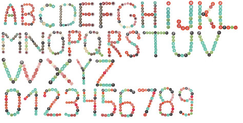 full English alphabet and numbers of  colors buttons