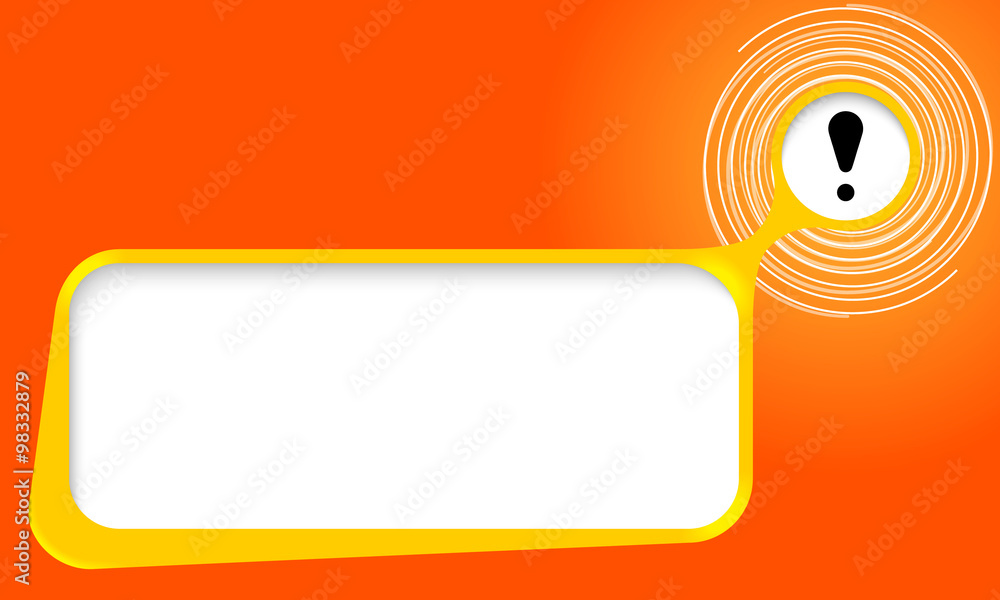 Poster vector text box for your text with spirals and exclamation mark