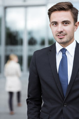 Office worker in the suit