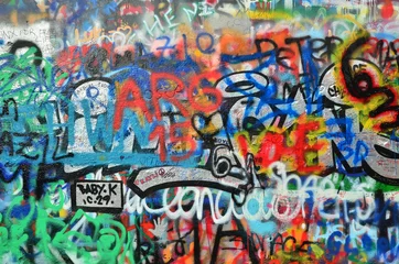 Fototapete Graffiti Wand mit Graffiti besprüht