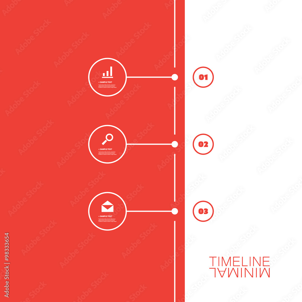 Poster minimal timeline design - infographic elements with icons