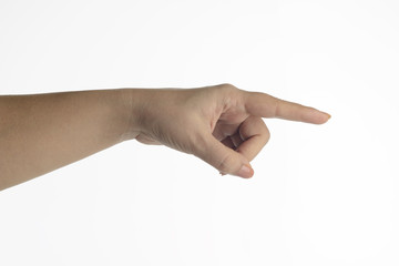 Index Finger / High resolution image of female index finger on white background shot in studio