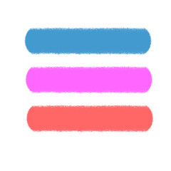 Three strips of colored chalk, vector picture