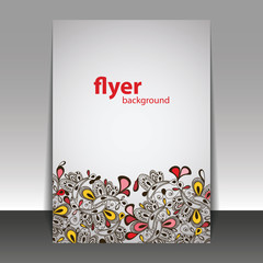 Hand Drawn Floral Pattern - Flyer or Cover Design Template