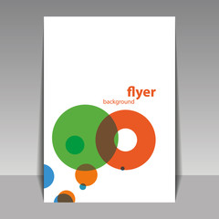 Naklejka premium Unique Flyer or Cover Design with Colorful Dots, Rings, Bubbles