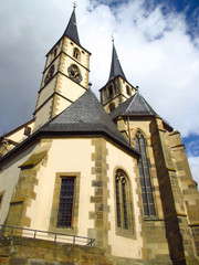 Fototapeta na wymiar An old catholic church in Bad Wimpfen, Germany