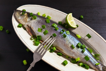 herring with green onion