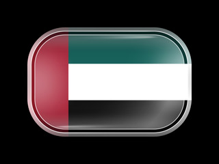 Flag of United Arab Emirates. Rectangular Shape with Rounded Cor