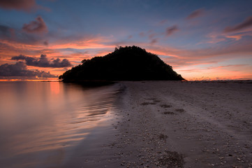 sunset at Kelambu Beach Sabah