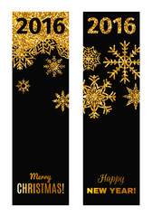 Set of festive vertical banners.