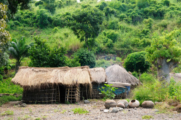 Fototapeta na wymiar African village on the lake Malawi