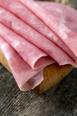 pork ham on wooden surface