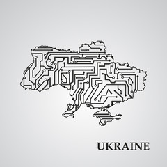 Fototapeta premium Circuit board Ukraine 
