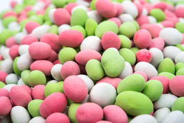 Peanuts covered with multicolored glaze