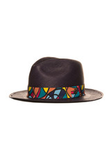 black straw hat isolated on white
