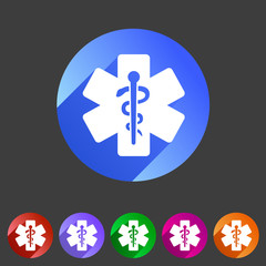 blue medical icon flat web sign symbol logo label set