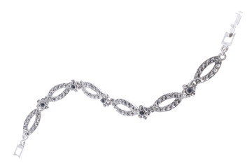 silver bracelet on a white background