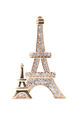 brooch Eiffel Tower on a white background