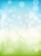 spring background with bokeh effects lights. vector