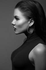 Girl black and white portrait