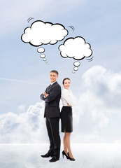 Business people isolated on white