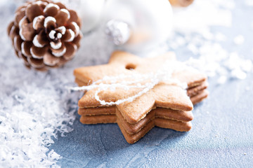 Christmas ornaments and cookies