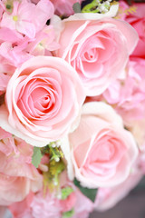 Fototapeta na wymiar Bright pink roses background,Vintage color.